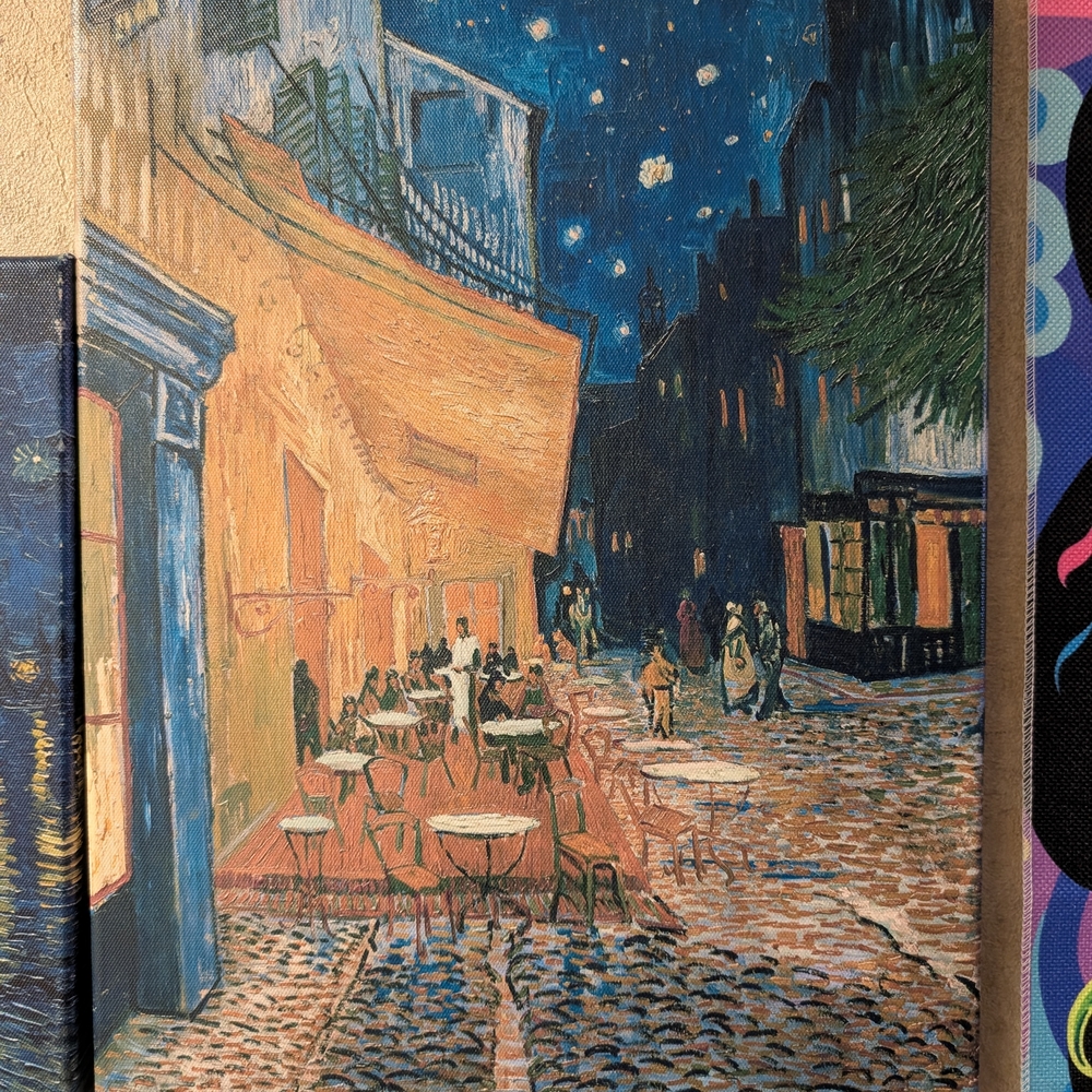 Nocturnal Café Street Canvas Art